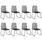 Preview: 9-tlg. Garten-Essgruppe PVC Rattan Schwarz und Braun