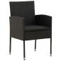 Preview: 9-tlg. Garten-Essgruppe Poly Rattan Schwarz