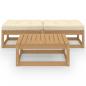 Preview: 3-tlg. Garten-Lounge-Set mit Kissen Massivholz Kiefer