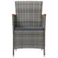 Preview: 11-tlg. Garten-Essgruppe mit Kissen Poly Rattan Schwarz & Grau