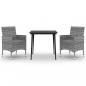 Preview: 3-tlg. Garten-Essgruppe mit Auflagen Poly Rattan und Glas