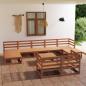 Preview: ARDEBO.de - 10-tlg. Garten-Lounge-Set Honigbraun Massivholz Kiefer