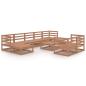 Preview: 10-tlg. Garten-Lounge-Set Honigbraun Massivholz Kiefer