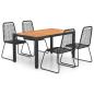 Preview: 5-tlg. Garten-Essgruppe PVC Rattan Schwarz und Braun