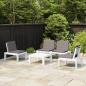 Preview: 4-tlg. Garten-Lounge-Set mit Kissen Kunststoff Weiß