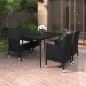 Preview: ARDEBO.de - 5-tlg. Garten-Essgruppe mit Auflagen Poly Rattan und Glas