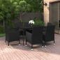 Preview: ARDEBO.de - 7-tlg. Garten-Essgruppe mit Auflagen Poly Rattan und Glas
