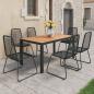 Preview: ARDEBO.de - 7-tlg. Garten-Essgruppe PVC Rattan Schwarz und Braun