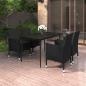 Preview: ARDEBO.de - 5-tlg. Garten-Essgruppe mit Auflagen Poly Rattan und Glas