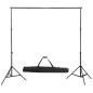 Preview: Fotostudio-Set mit Schwarzem Hintergrund 600×300 & Leuchten 