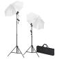 Preview: Fotostudio-Set mit Schwarzem Hintergrund 600×300 & Leuchten 
