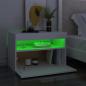 Preview: Nachttische LED-Leuchten 2 Stk. Weiß 60x35x40cm Holzwerkstoff