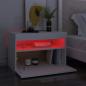 Preview: Nachttische LED-Leuchten 2 Stk. Weiß 60x35x40cm Holzwerkstoff