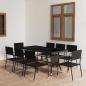 Preview: ARDEBO.de - 9-tlg. Garten-Essgruppe Poly Rattan Schwarz