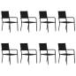 Preview: 9-tlg. Garten-Essgruppe Poly Rattan Schwarz