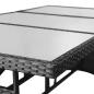 Preview: 9-tlg. Garten-Essgruppe Poly Rattan Schwarz
