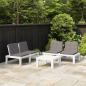 Preview: 3-tlg. Garten-Lounge-Set mit Kissen Kunststoff Weiß