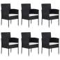 Preview: 7-tlg. Garten-Essgruppe Poly Rattan Schwarz