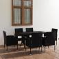 Preview: 7-tlg. Garten-Essgruppe Poly Rattan Schwarz
