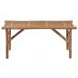 Preview: Klappbare Gartenbank mit Auflage 118 cm Bambus