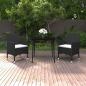 Preview: ARDEBO.de - 3-tlg. Garten-Essgruppe mit Auflagen Poly Rattan und Glas