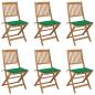 Preview: ARDEBO.de - Klappbare Gartenstühle 6 Stk. mit Kissen Massivholz Akazie