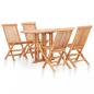 Preview: ARDEBO.de - 5-tlg. Garten-Essgruppe Klappbar Massivholz Teak