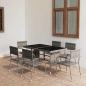 Preview: 7-tlg. Garten-Essgruppe Poly Rattan Anthrazit und Grau