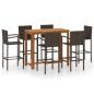 Preview: 7-tlg. Gartenbar-Set Braun