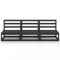 Preview: Outdoor-Sofa 3-Sitzer Schwarz Massivholz Kiefer