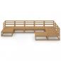 Preview: 9-tlg. Garten-Lounge-Set Honigbraun Massivholz Kiefer