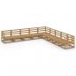 Preview: 9-tlg. Garten-Lounge-Set Honigbraun Massivholz Kiefer