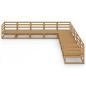 Preview: 9-tlg. Garten-Lounge-Set Honigbraun Massivholz Kiefer