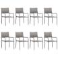 Preview: 9-tlg. Garten-Essgruppe Poly Rattan Anthrazit und Grau