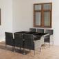 Preview: 7-tlg. Garten-Essgruppe Poly Rattan Anthrazit und Grau
