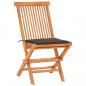 Preview: 3-tlg. Bistroset mit Taupe Kissen Massivholz Teak
