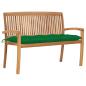 Preview: ARDEBO.de - Stapelbare Gartenbank mit Auflage 128,5 cm Massivholz Teak