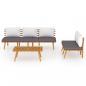 Preview: 3-tlg. Garten-Lounge-Set mit Kissen Massivholz Akazie
