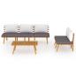 Preview: 3-tlg. Garten-Lounge-Set mit Kissen Massivholz Akazie