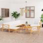 Preview: ARDEBO.de - 12-tlg. Garten-Lounge-Set mit Creme Kissen Massivholz Teak
