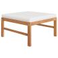 Preview: 12-tlg. Garten-Lounge-Set mit Creme Kissen Massivholz Teak