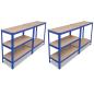 Preview: 2 x Regal Lagerregal Steckregal Metallregal Kellerregal Blau