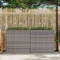 Preview: Garten-Hochbeet mit 4 Töpfen 2 Stk. Poly Rattan Grau