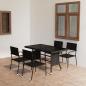 Preview: ARDEBO.de - 5-tlg. Garten-Essgruppe Poly Rattan Schwarz