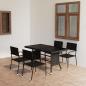 Preview: 5-tlg. Garten-Essgruppe Poly Rattan Schwarz