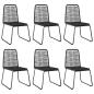 Preview: 7-tlg. Garten-Essgruppe PVC Rattan Schwarz und Braun