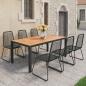 Preview: 7-tlg. Garten-Essgruppe PVC Rattan Schwarz und Braun