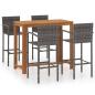 Preview: 5-tlg. Gartenbar-Set Grau