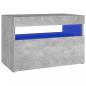 Preview: Nachttisch mit LED-Leuchten Betongrau 60x35x40 cm