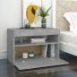 Preview: Nachttisch mit LED-Leuchten Betongrau 60x35x40 cm